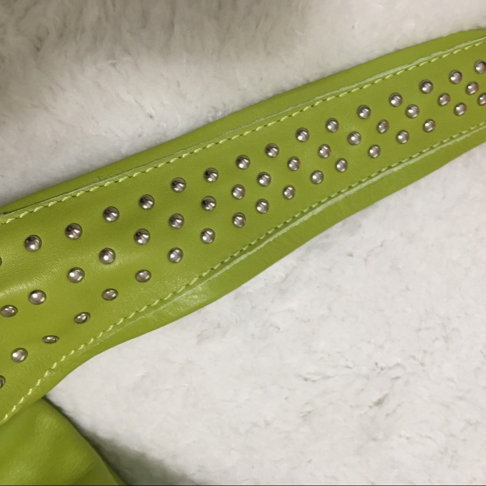 Nicoli Green Hobo/Shoulder Bag Purse with Studs - Picture 3 of 8